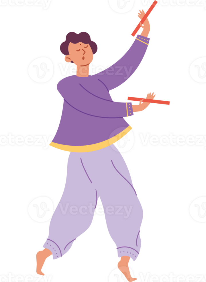A cartoon man is playing a musical instrument png