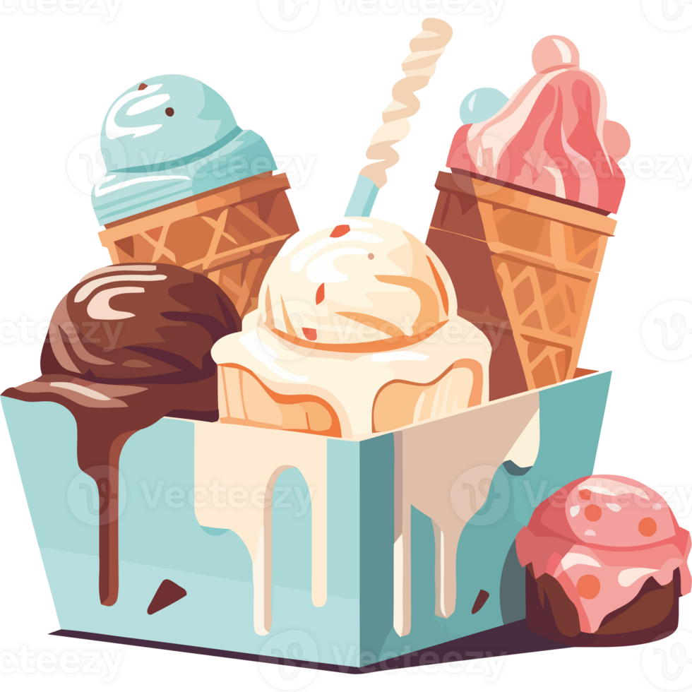 Ice cream in a box png