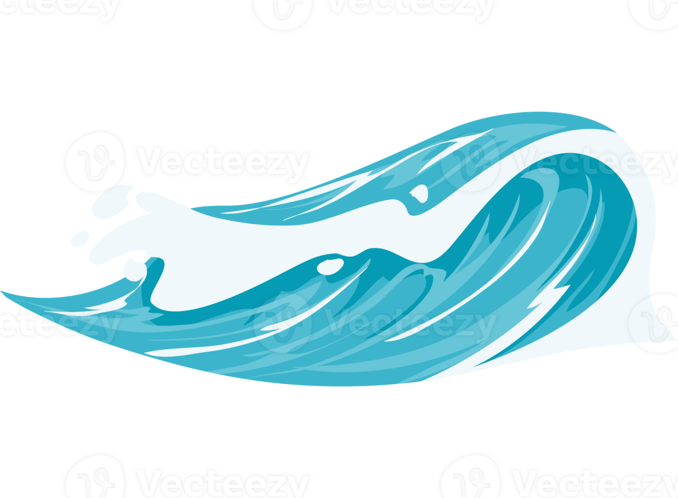 A wave with a blue background and white water png