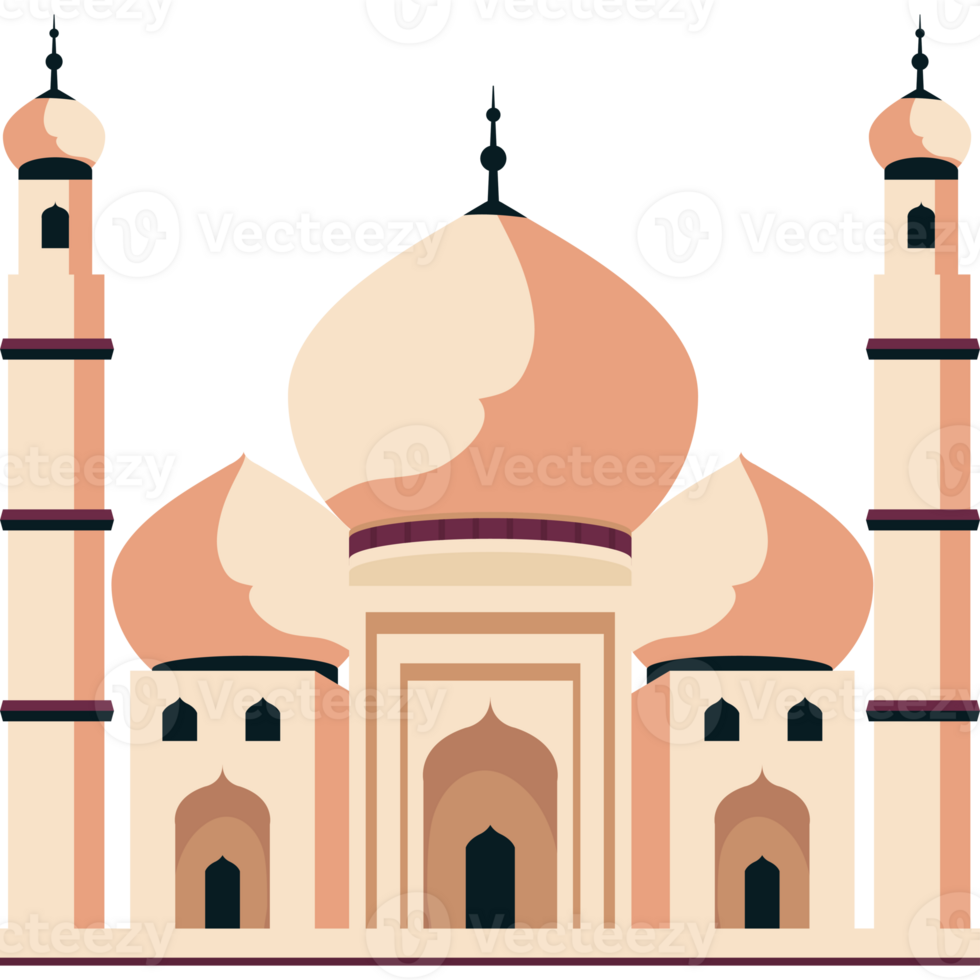 An illustration of a mosque with two domes png