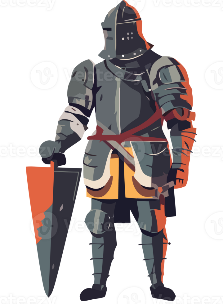 A knight in armor holding a sword png