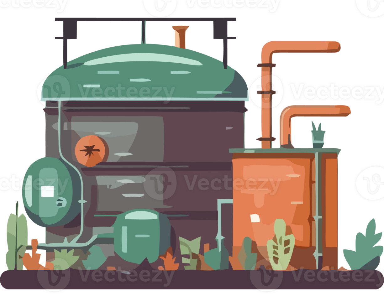 An illustration of a gas plant with pipes and pipes png