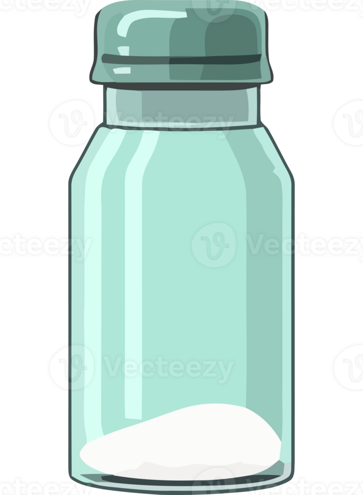 A glass jar with a white substance inside png