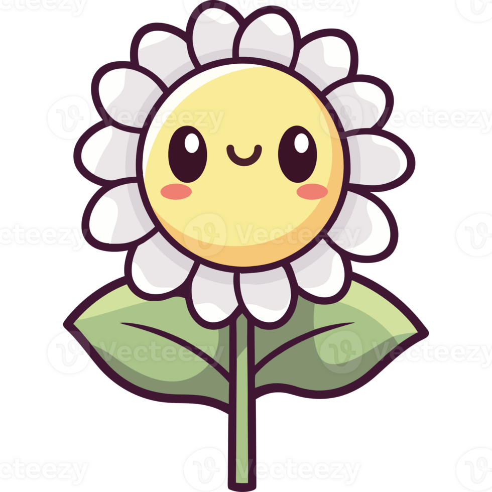 A cartoon flower with a smile on it png