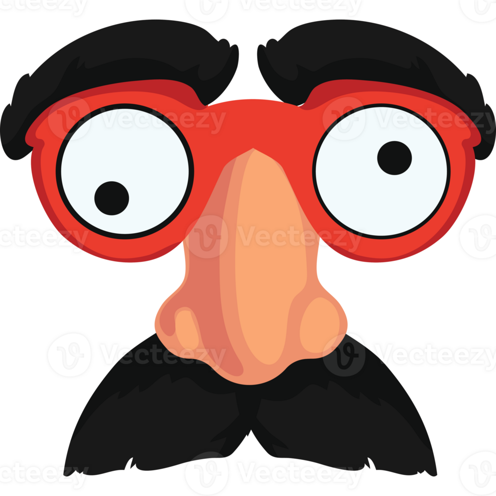 A cartoon man with glasses and a mustache png