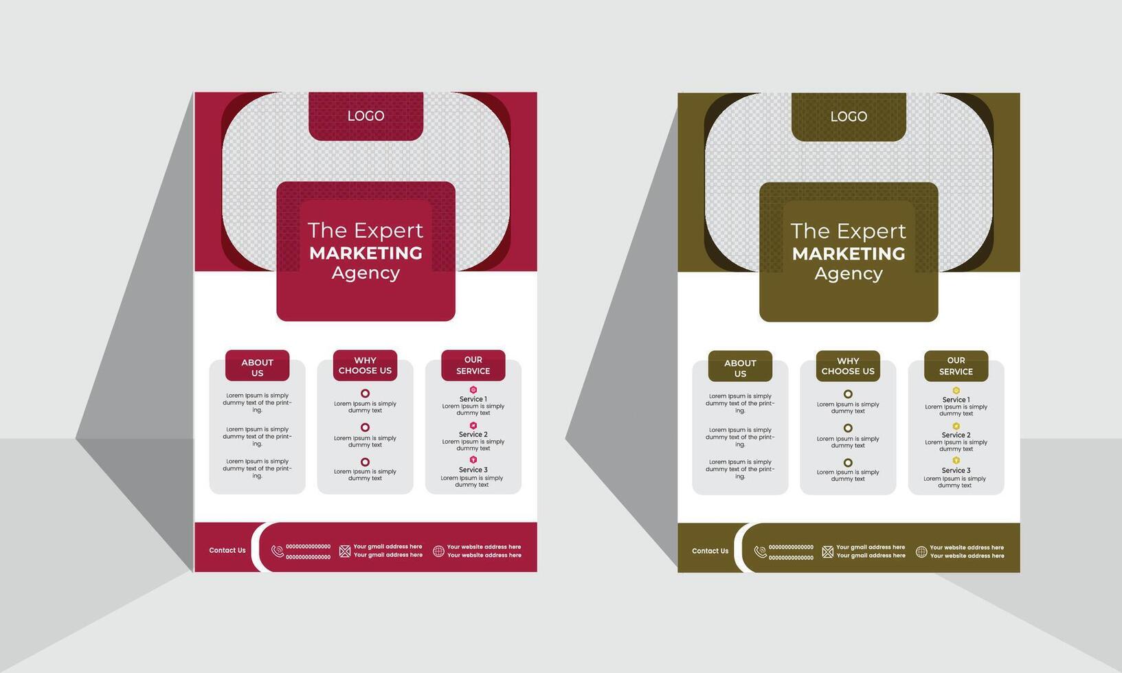 two vertical Business flyer templates design vector