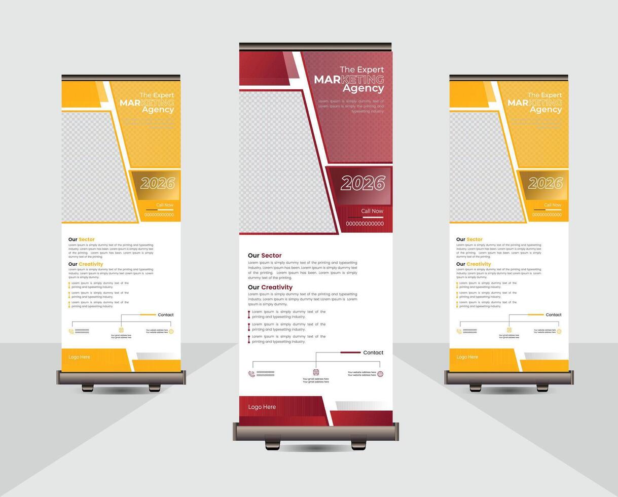Business roll up banner design vector