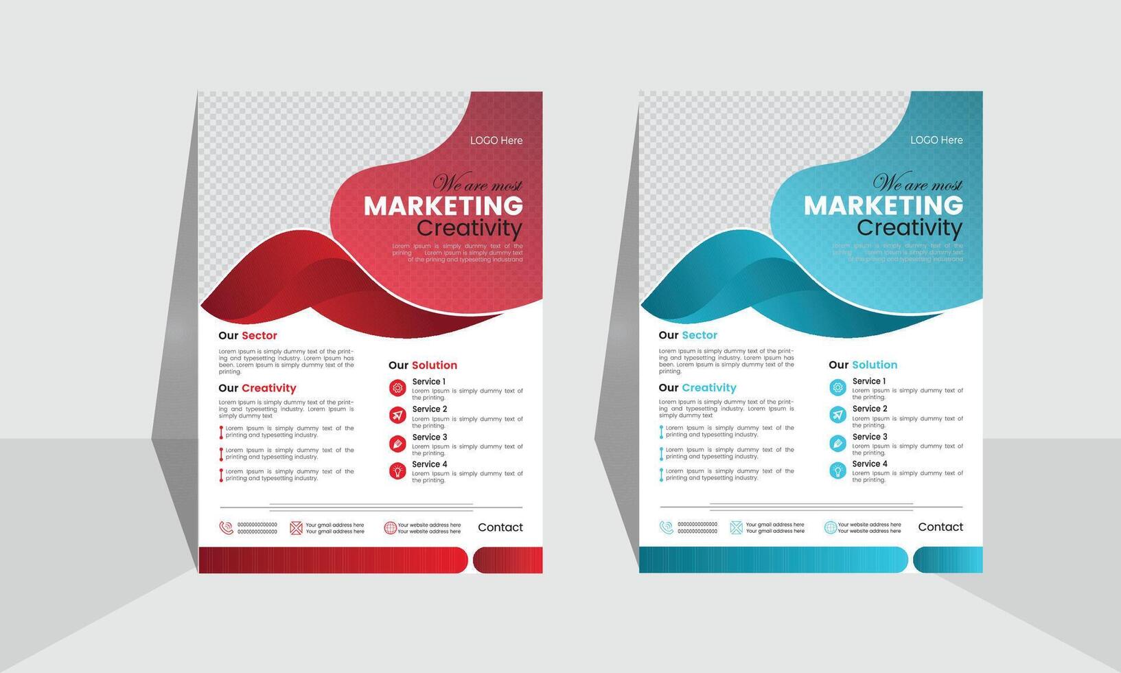 Business flyer banners with a blue design vector