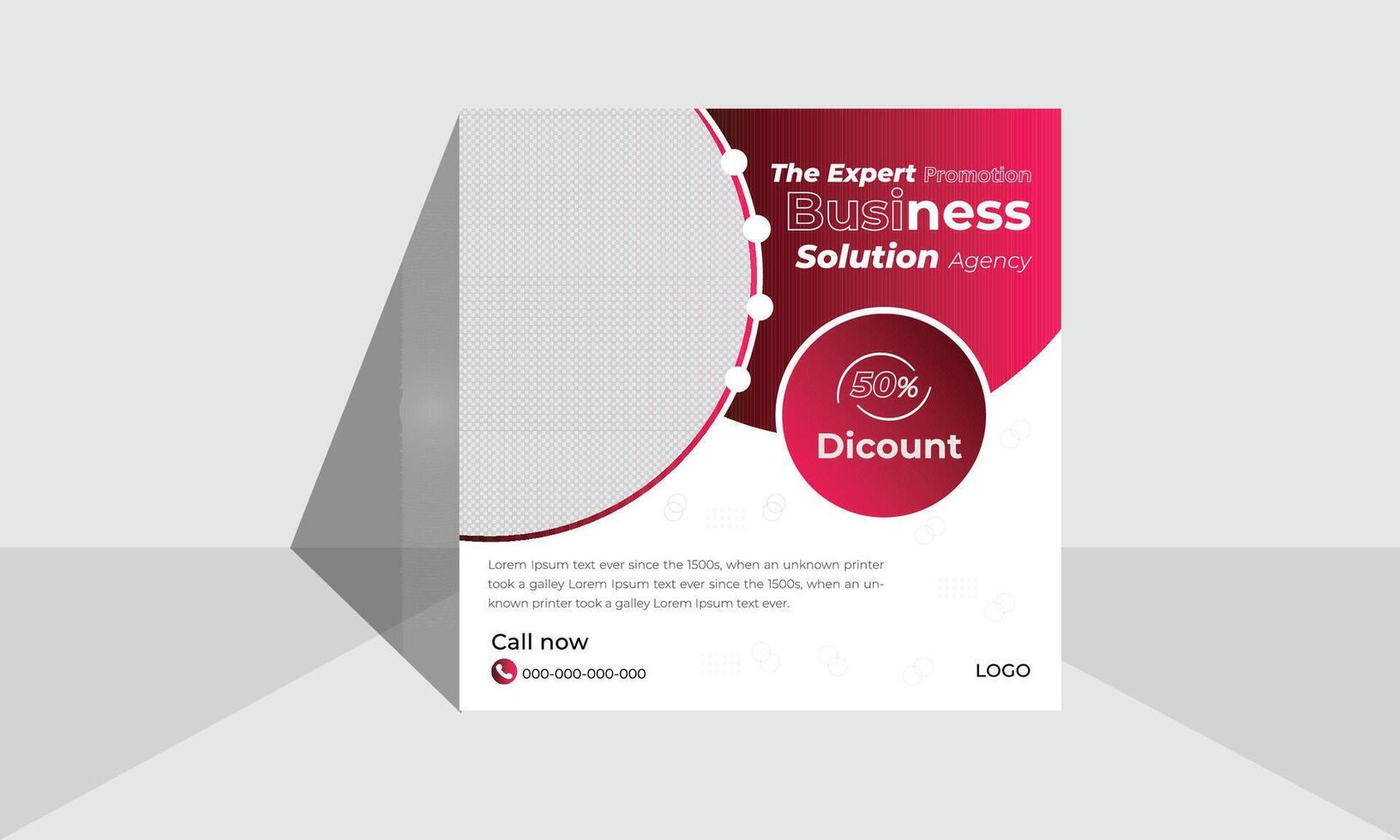 A business socail media post with a red and white design vector