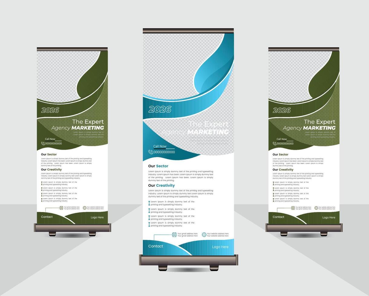 business roll up banner design vector