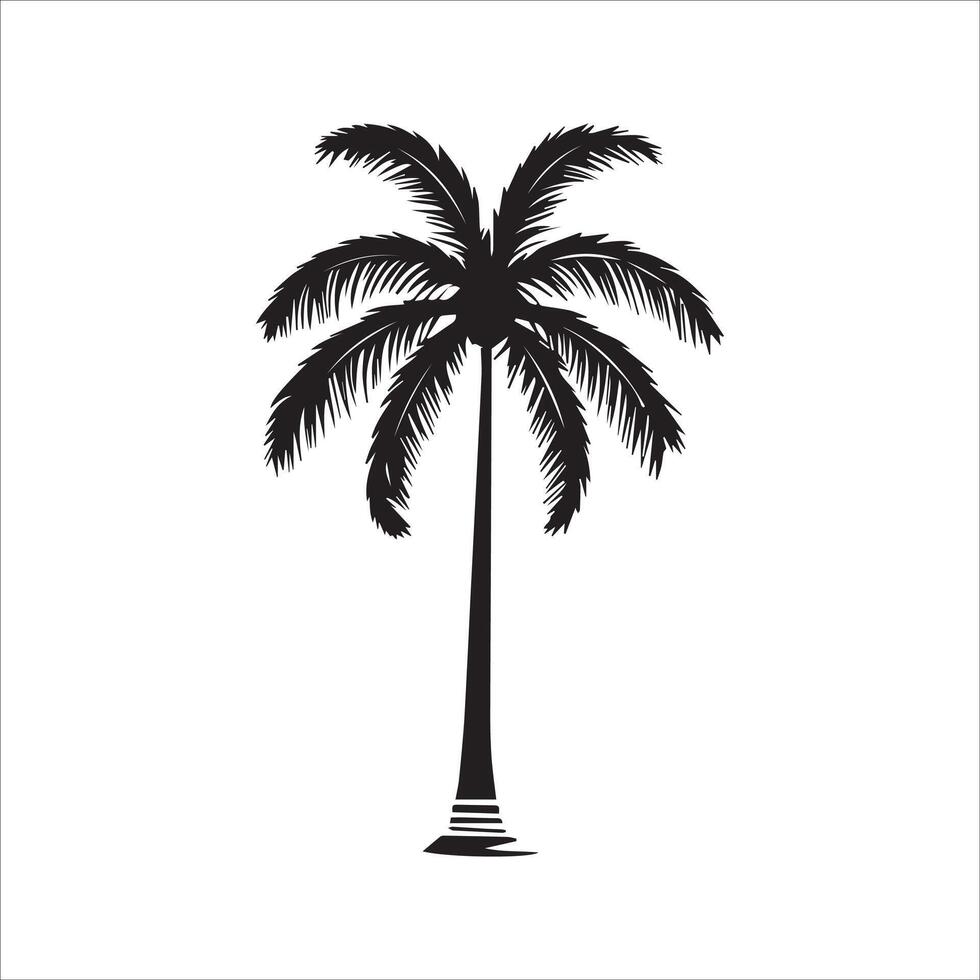 palm tress and water silhouette vector