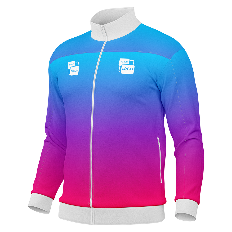 Turtle neck sports jacket mockup front halfside view psd