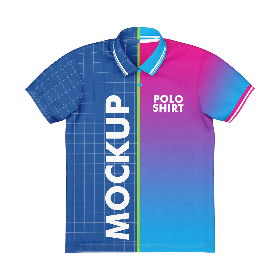 casual sporty poloshirt mockup front view psd