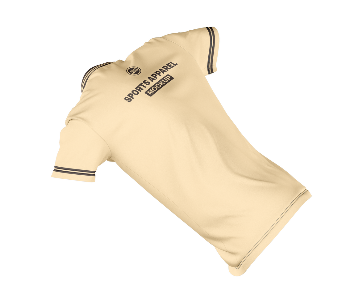 o neck soccer t shirt jersey mockup back halfside view psd