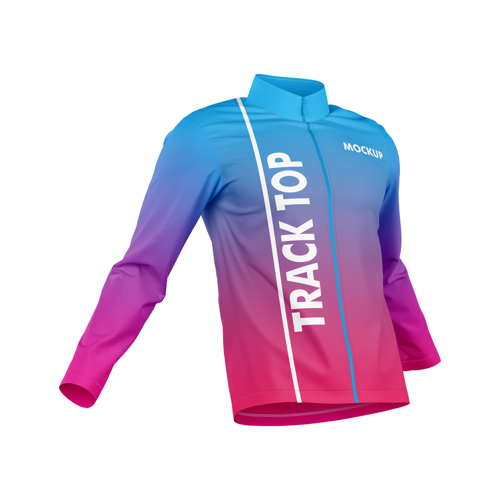 Turtleneck sports track top jacket mockup front view psd