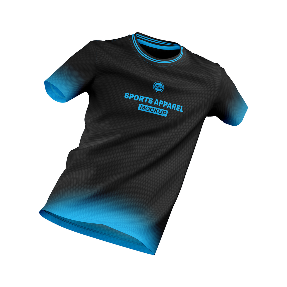 o neck soccer t shirt jersey mockup front view psd