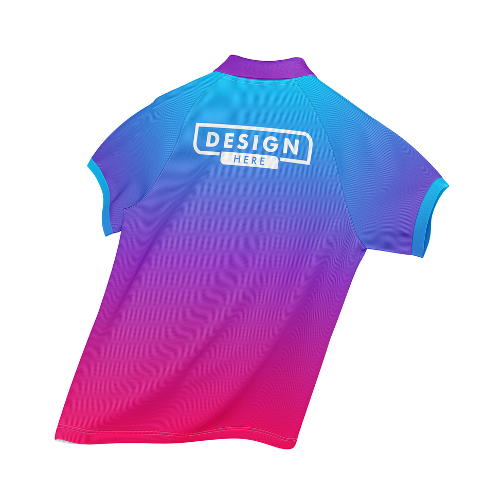Floating Poloshirt jersey mockup back view psd