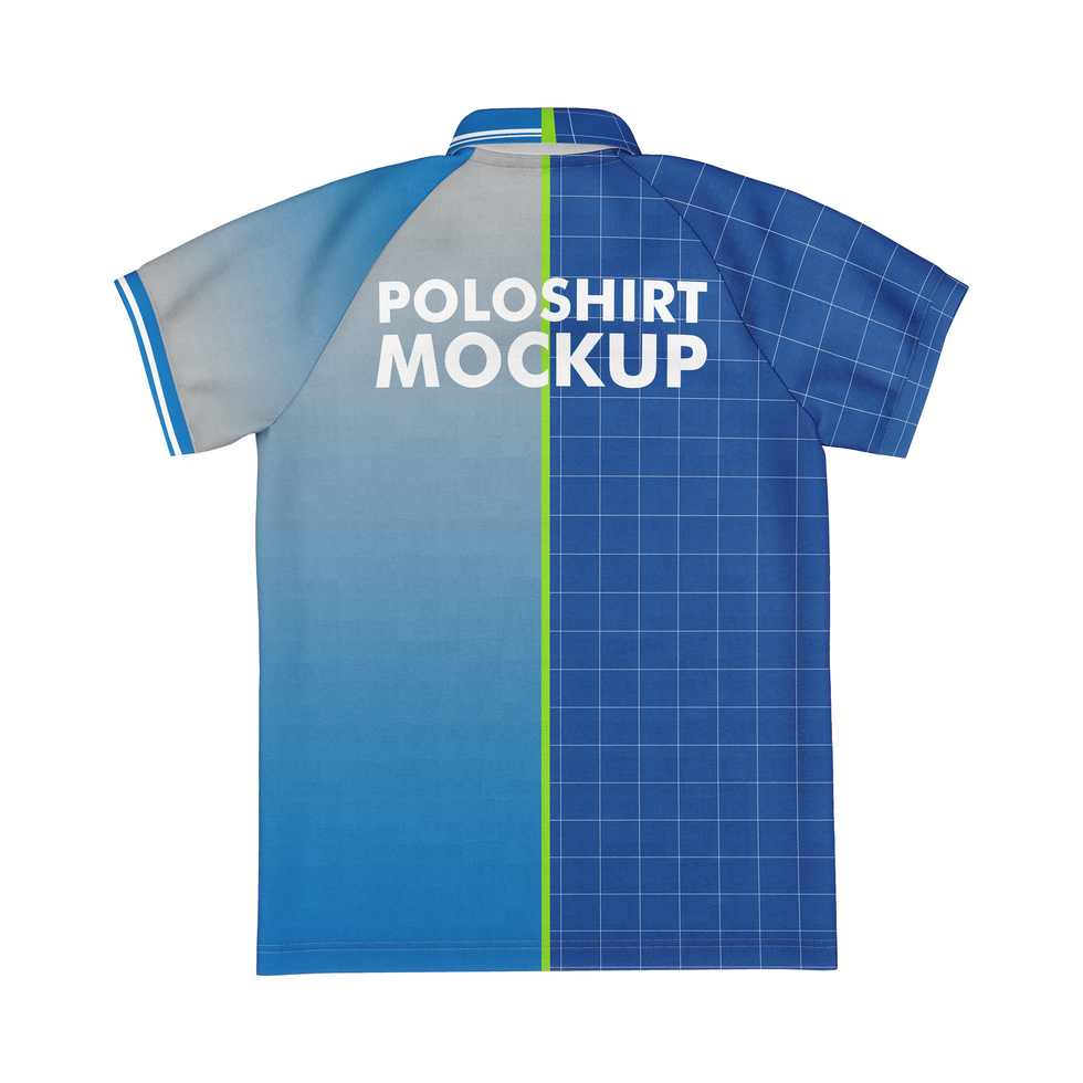 raglan casual sporty poloshirt mockup back view psd