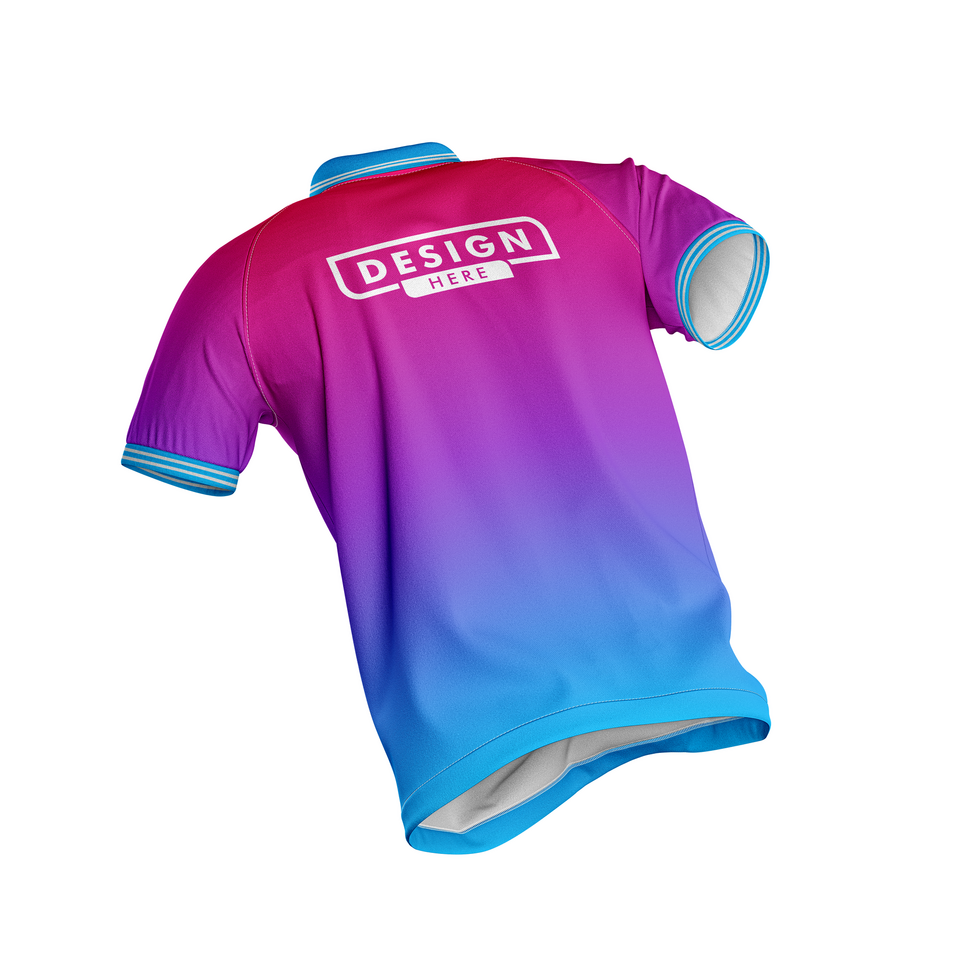 Polo shirt jersey running pose mockup back view psd