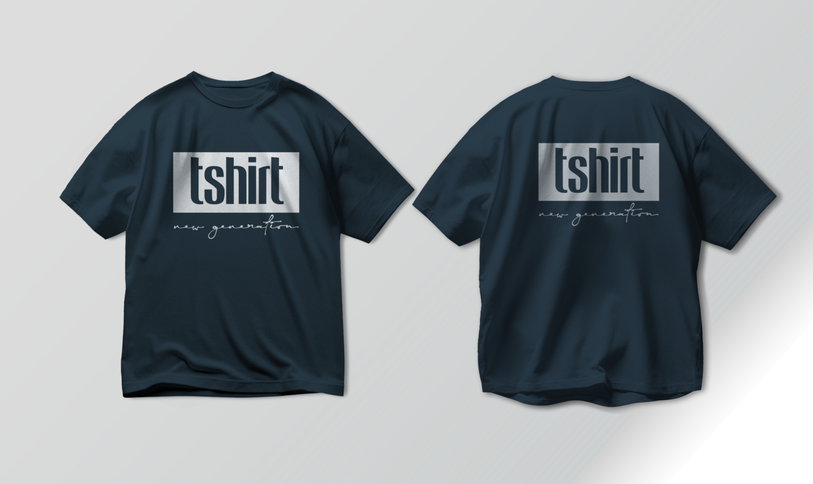 Black T-shirt Front and Back Mockup psd