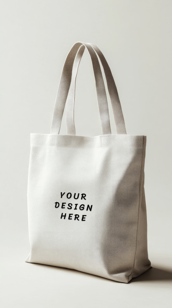 White canvas tote bag mockup psd