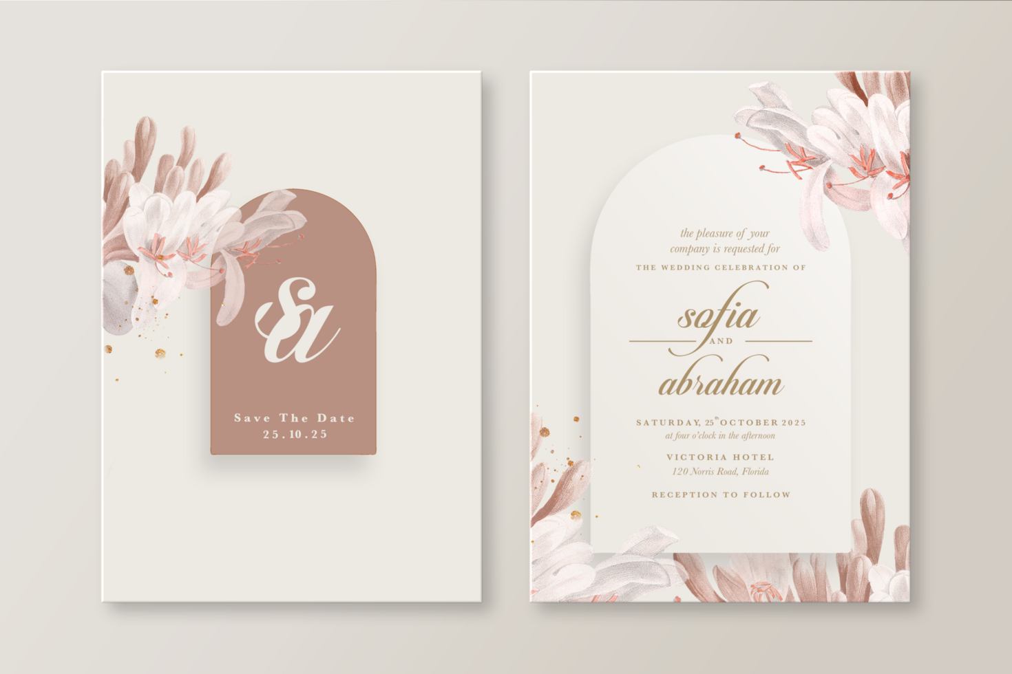 Geometric Wedding Invitation Template psd
