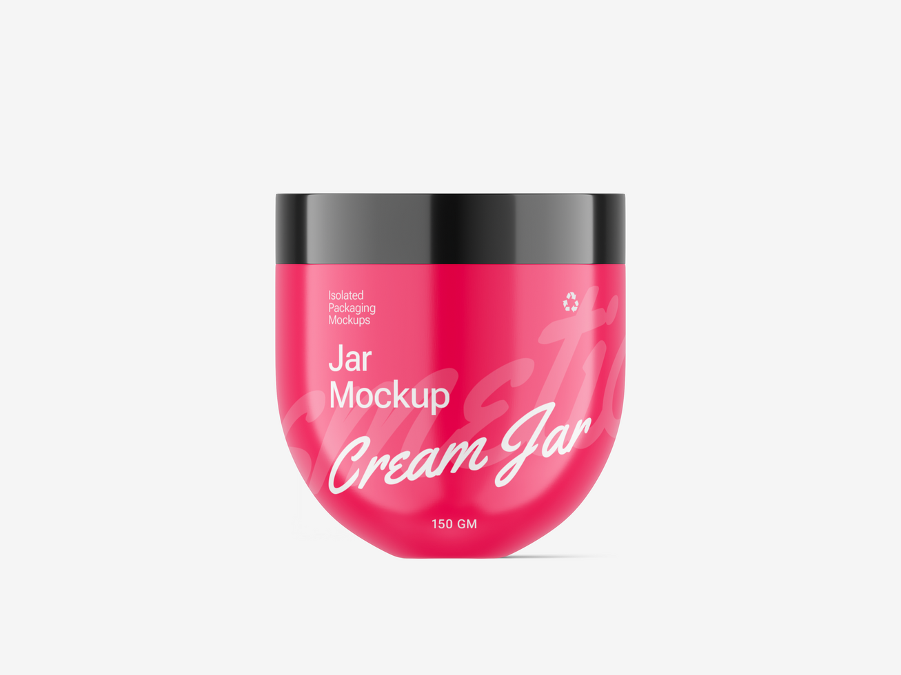 Cosmetic Rounded Jar Glossy Mockup psd