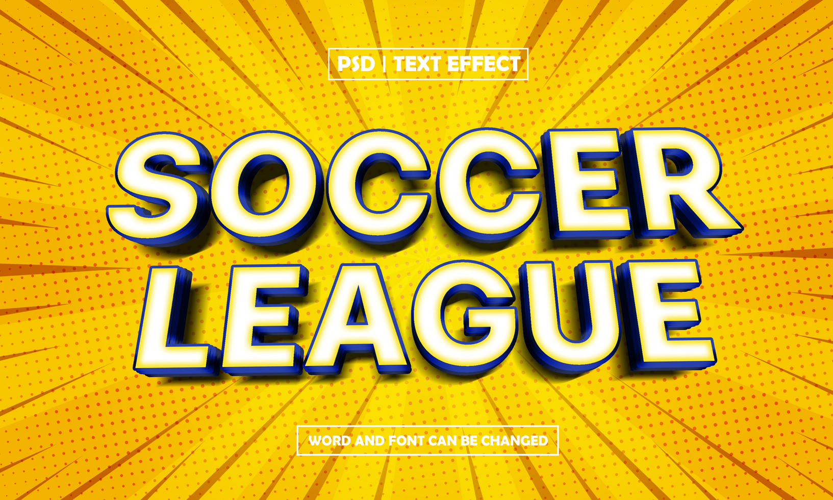 Soccer Editable Text Effect With Comic Style psd