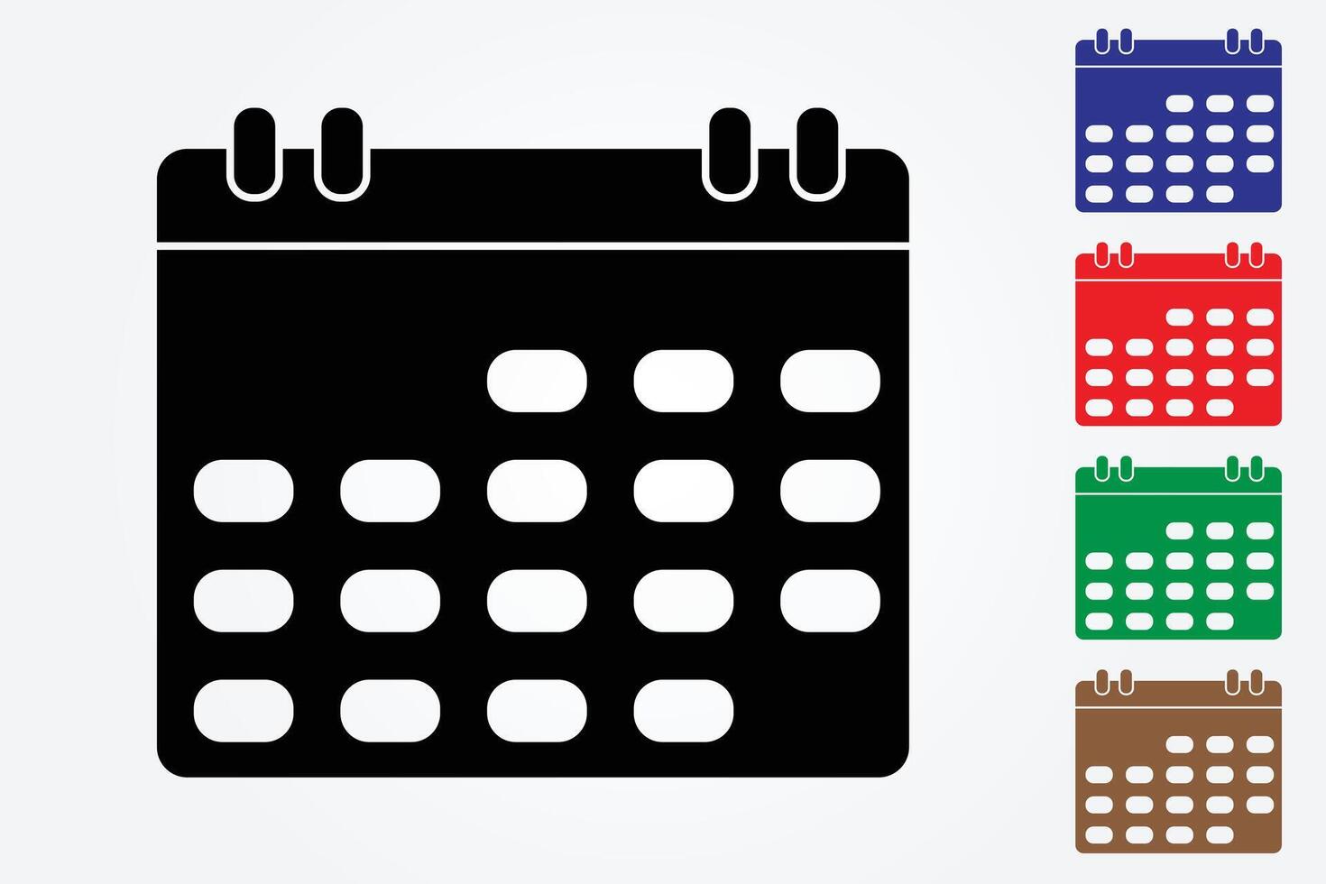 Simple calendar icons with many colors on white background illustration vector