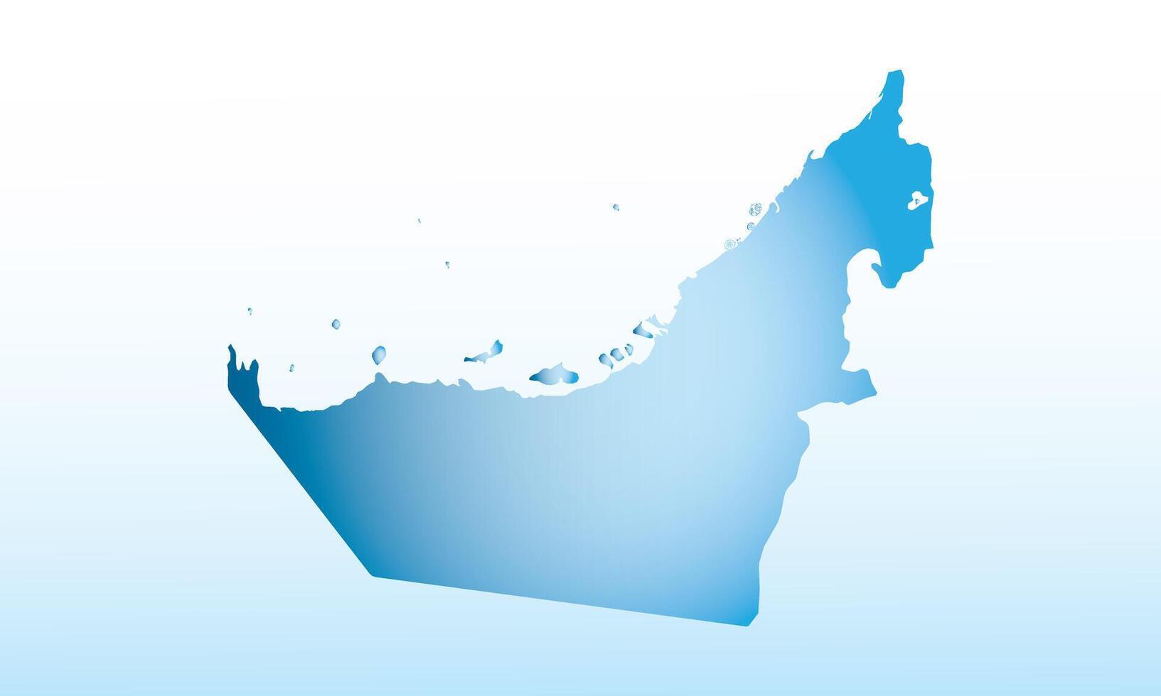 Blue Arab emirates map ice with dark and light effect on light background illustration vector