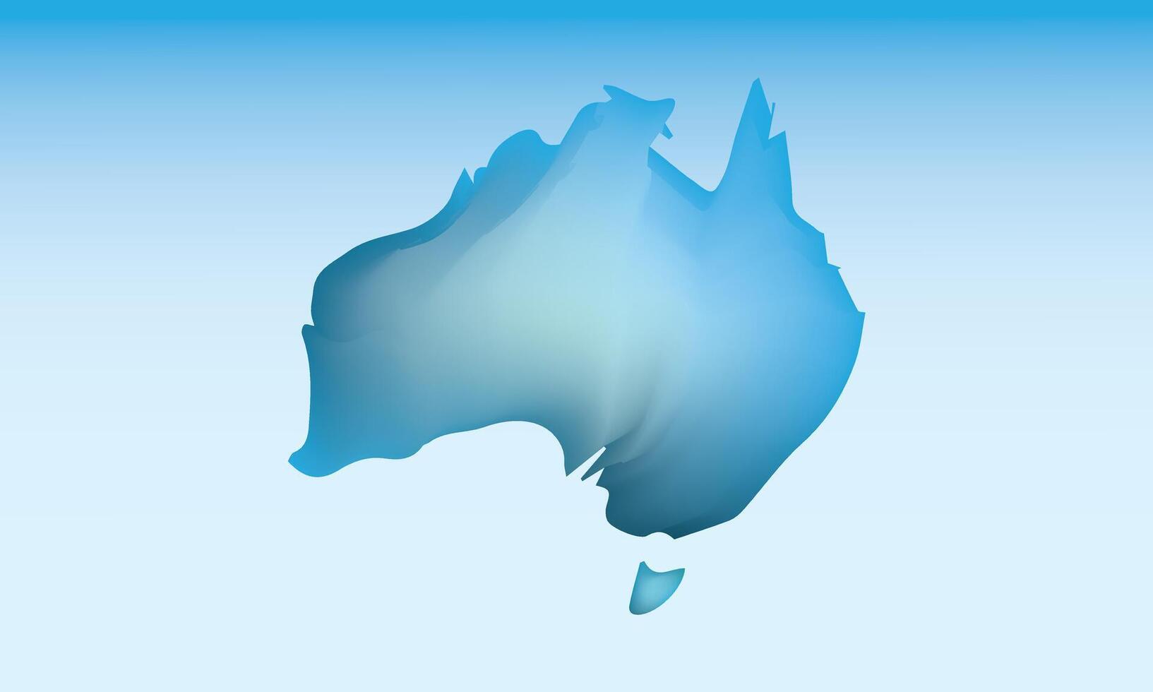 Blue Australia map ice with dark and light effect on light background illustration vector