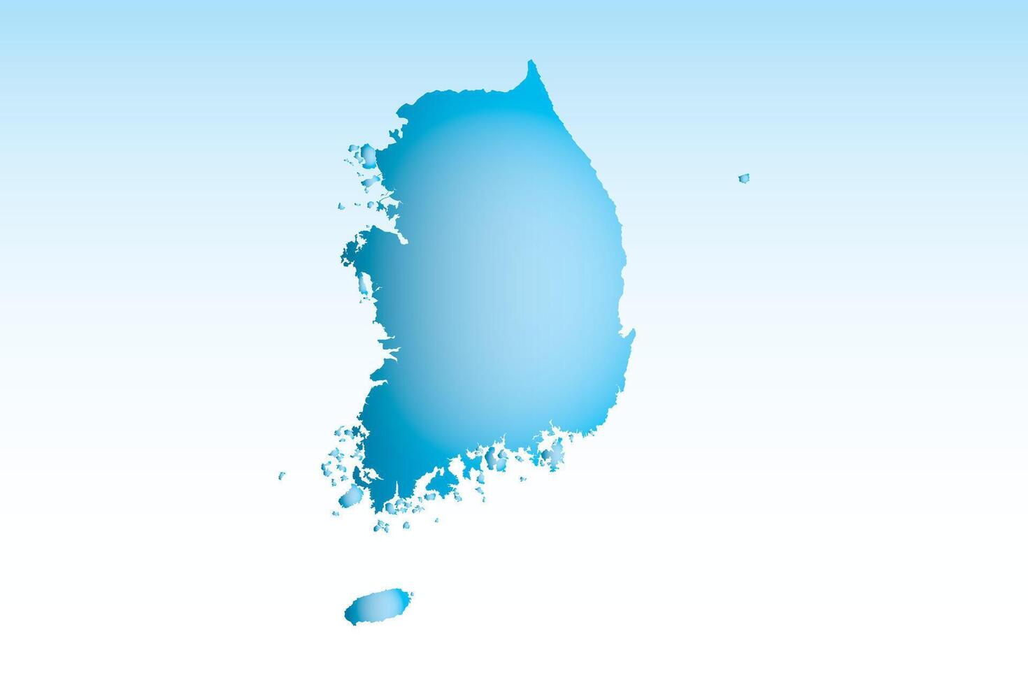 Blue South Korea map ice with dark and light effect on light background illustration vector
