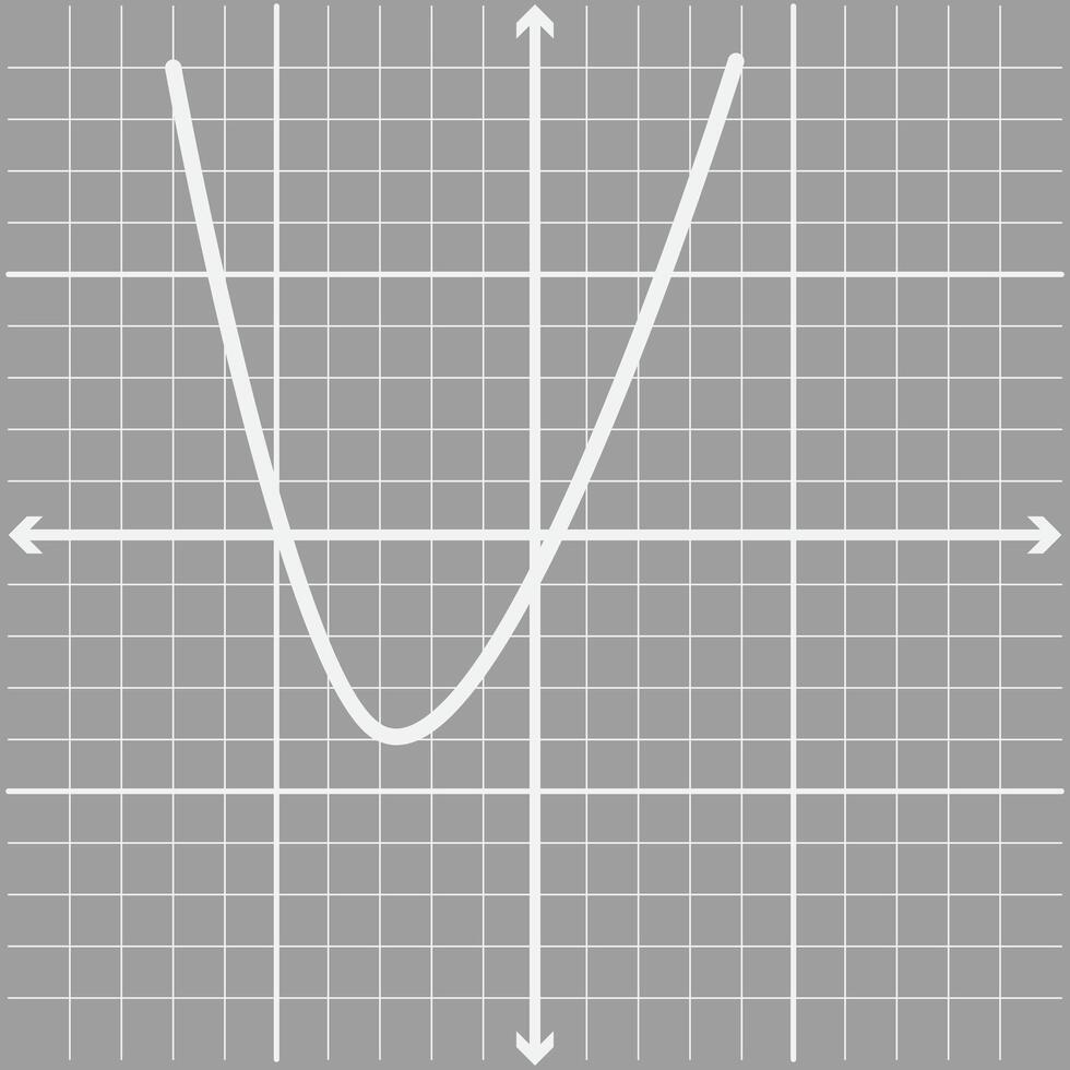 Curve shape line on dark gray color graph paper of x and y axis lines for education illustration vector