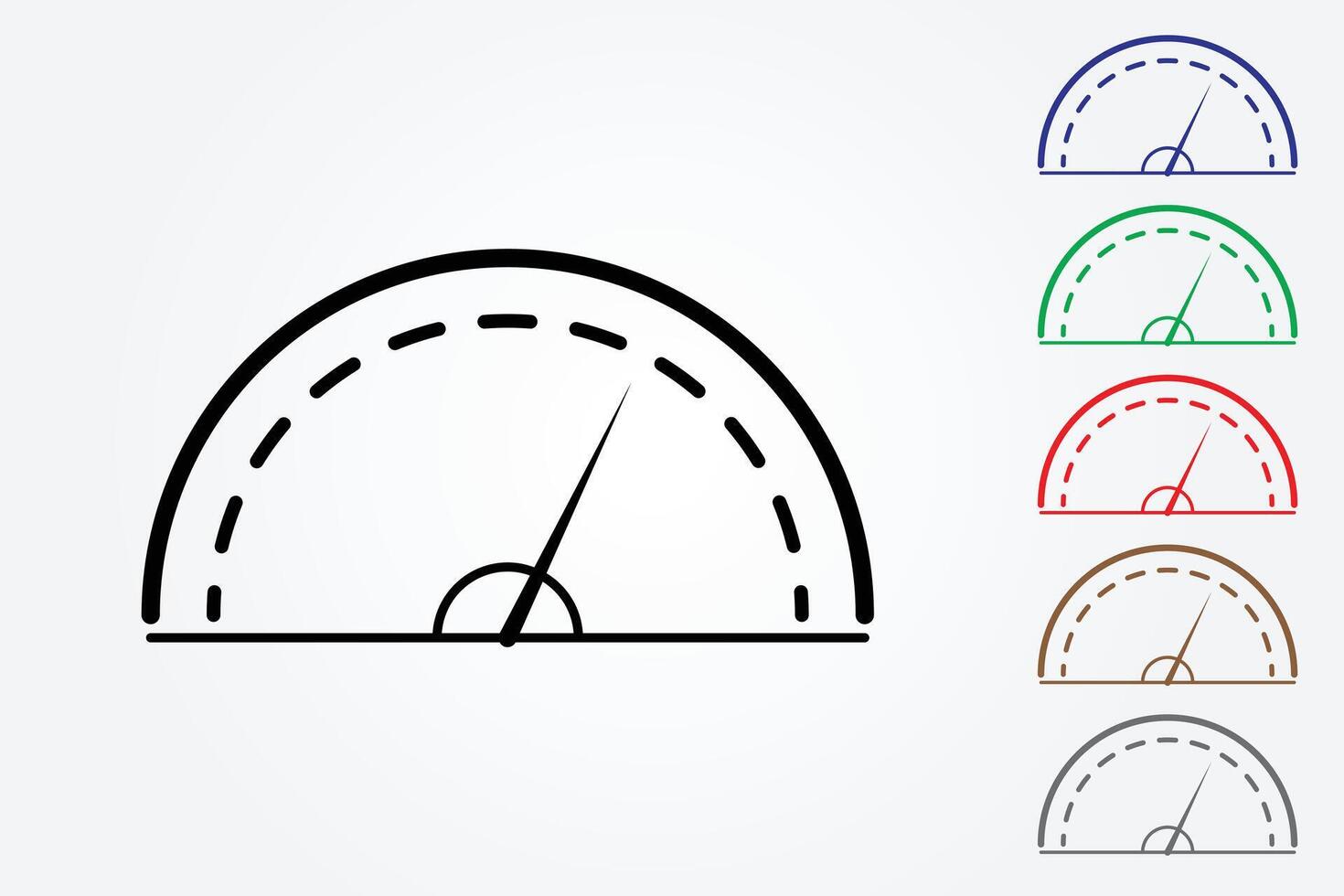 Speedometer icon using many colors on white background illustration vector