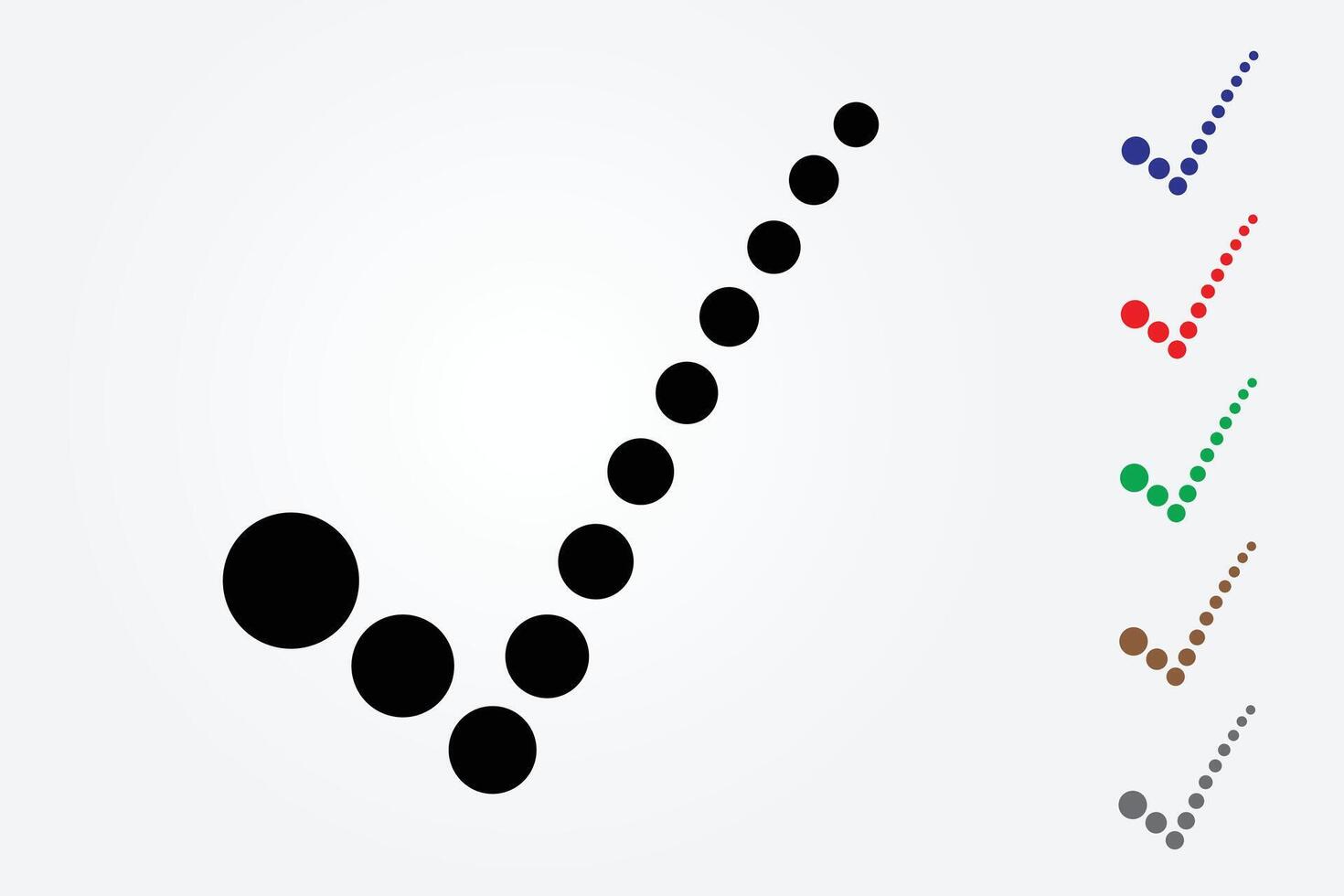 Check mark with many color circles on white background for approval sign in business and education vector