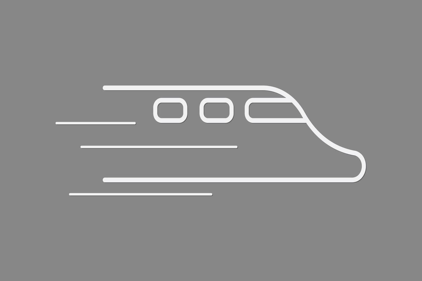 Running train with speed logo using white color on dark background for business and industry vector