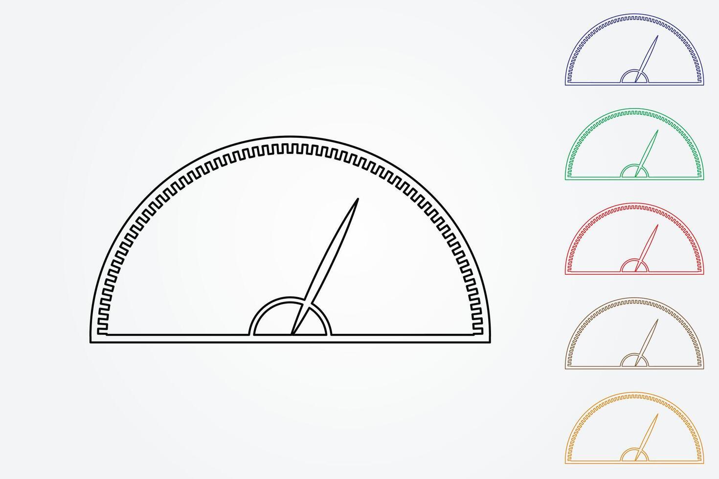 Speedometer icon with many colors using lines for vehicle on white background illustration vector