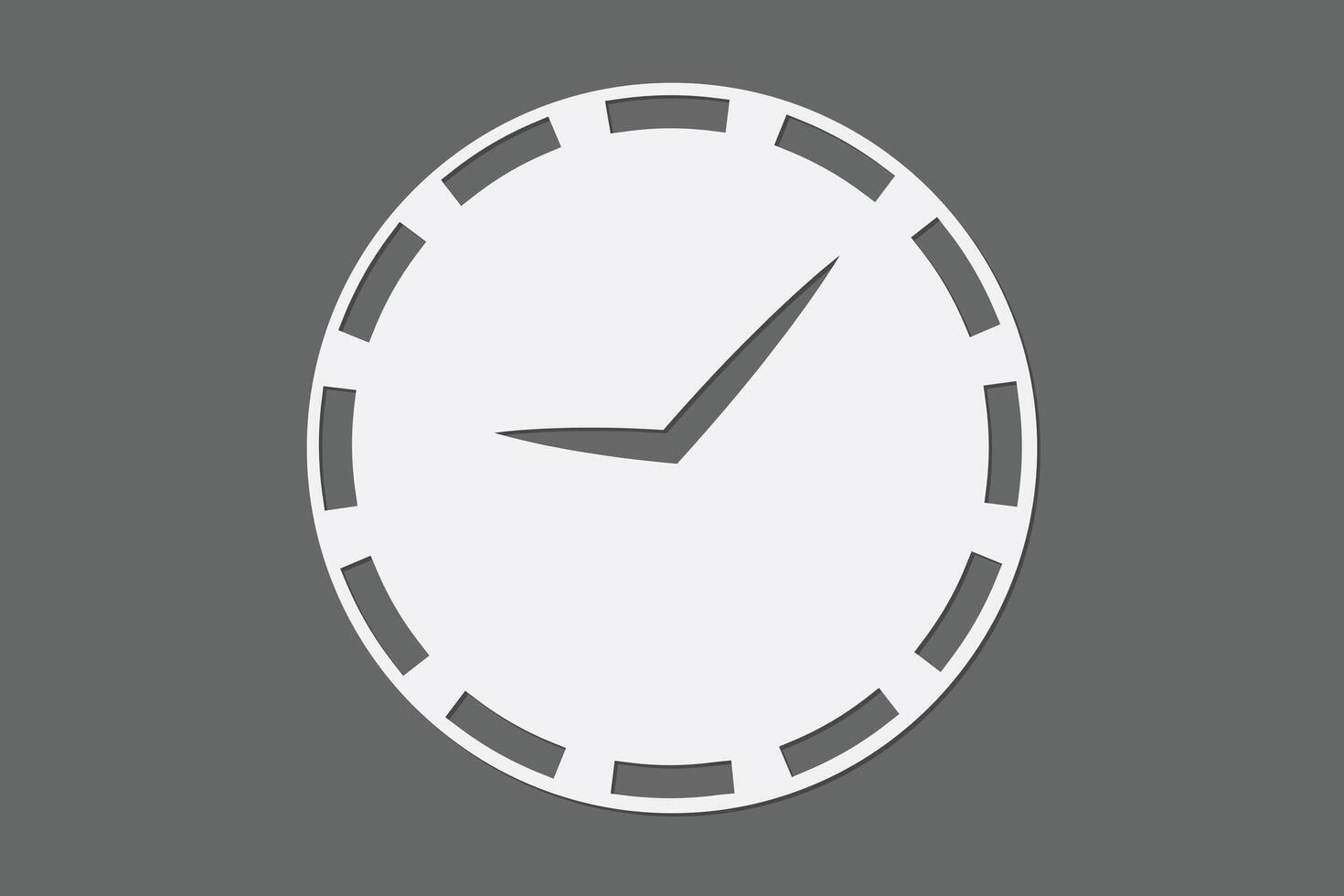 Simple clock with circular shape on black background for time tracking vector