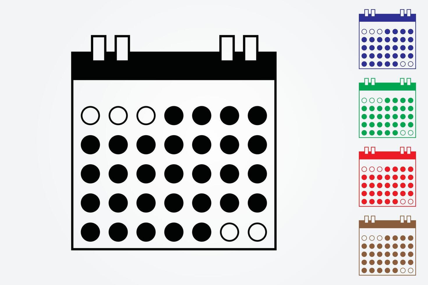 Colorful calendars with dot signs on white background illustration vector