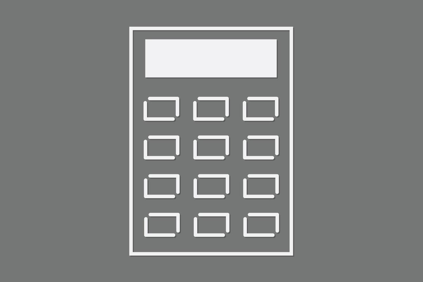 White calculator icon for business on dark page illustration vector