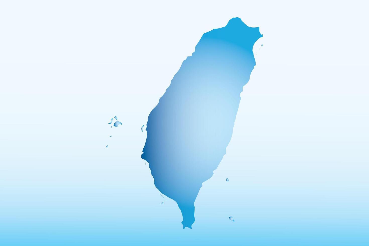 Blue Taiwan map ice with dark and light effect on light background illustration vector