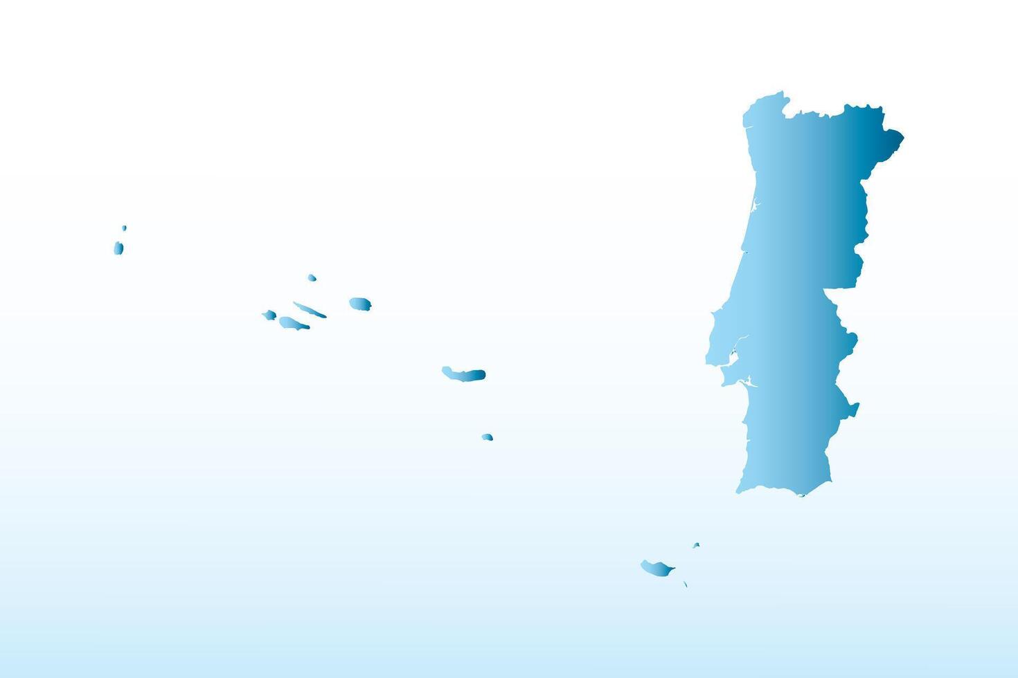 Blue Portugal map ice with dark and light effect on light background illustration vector