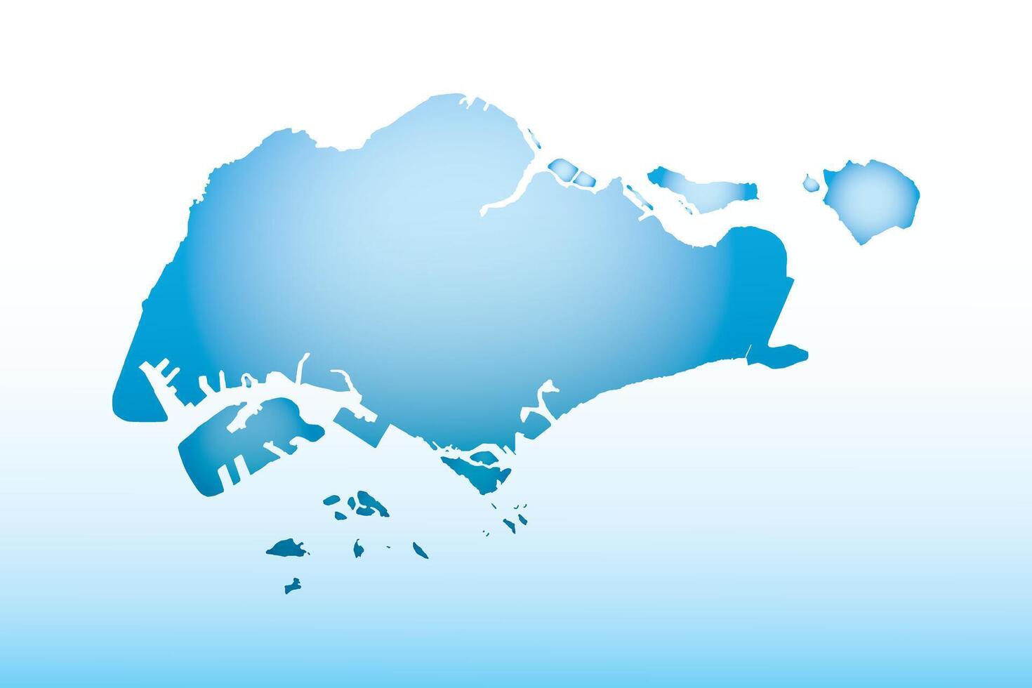 Blue Singapore map ice with dark and light effect on light background illustration vector
