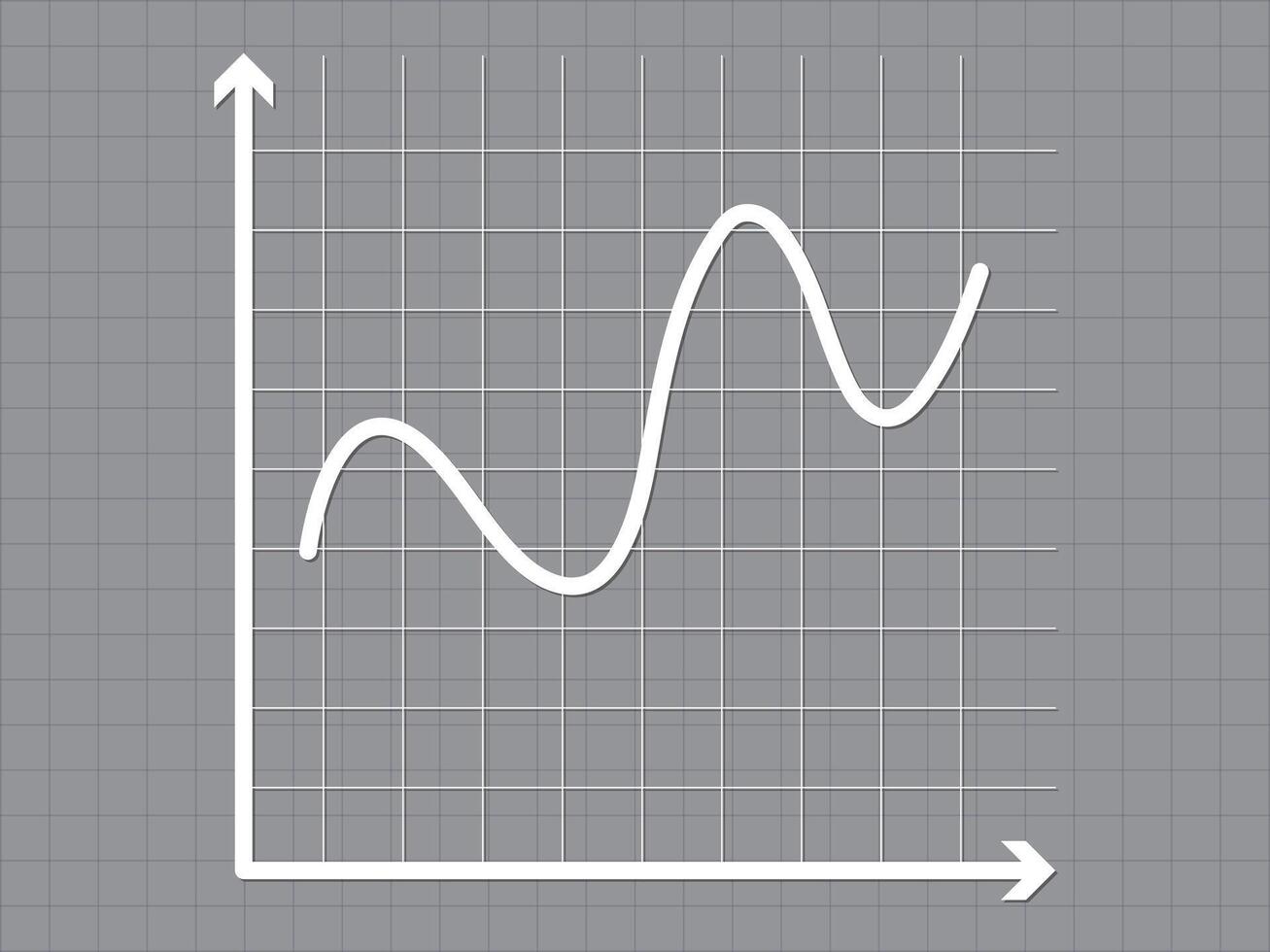 Smooth upward curve line on gray graph paper for business and education vector