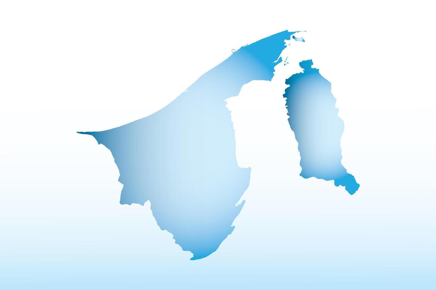 Blue Brunei map ice with dark and light effect on light background illustration vector