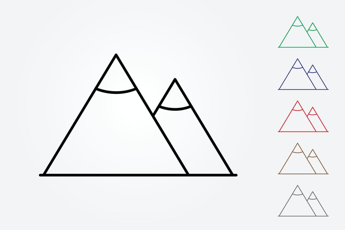 A pair of mountains logo using simple lines on white background illustration vector