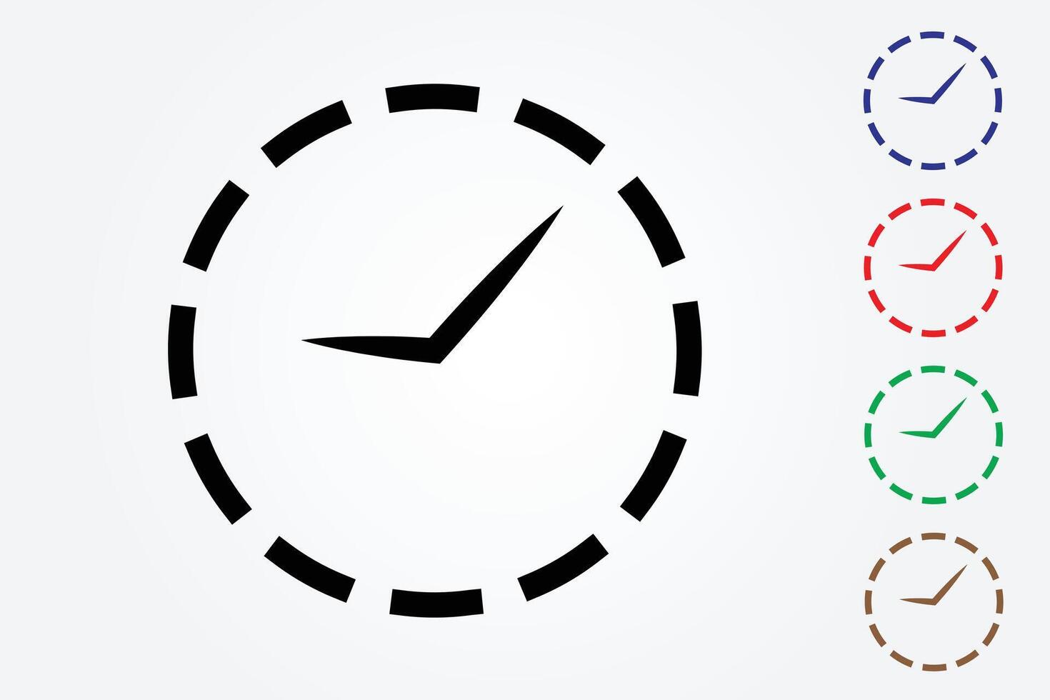 Colorful circular clock with hour and minute hand using white color on white background illustration vector