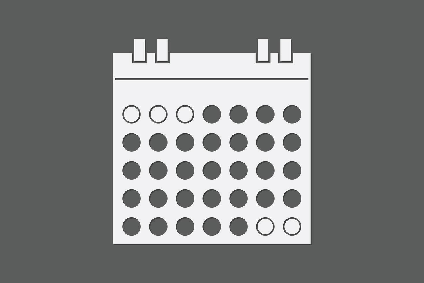 Calendar with full month and days on dark background illustration vector