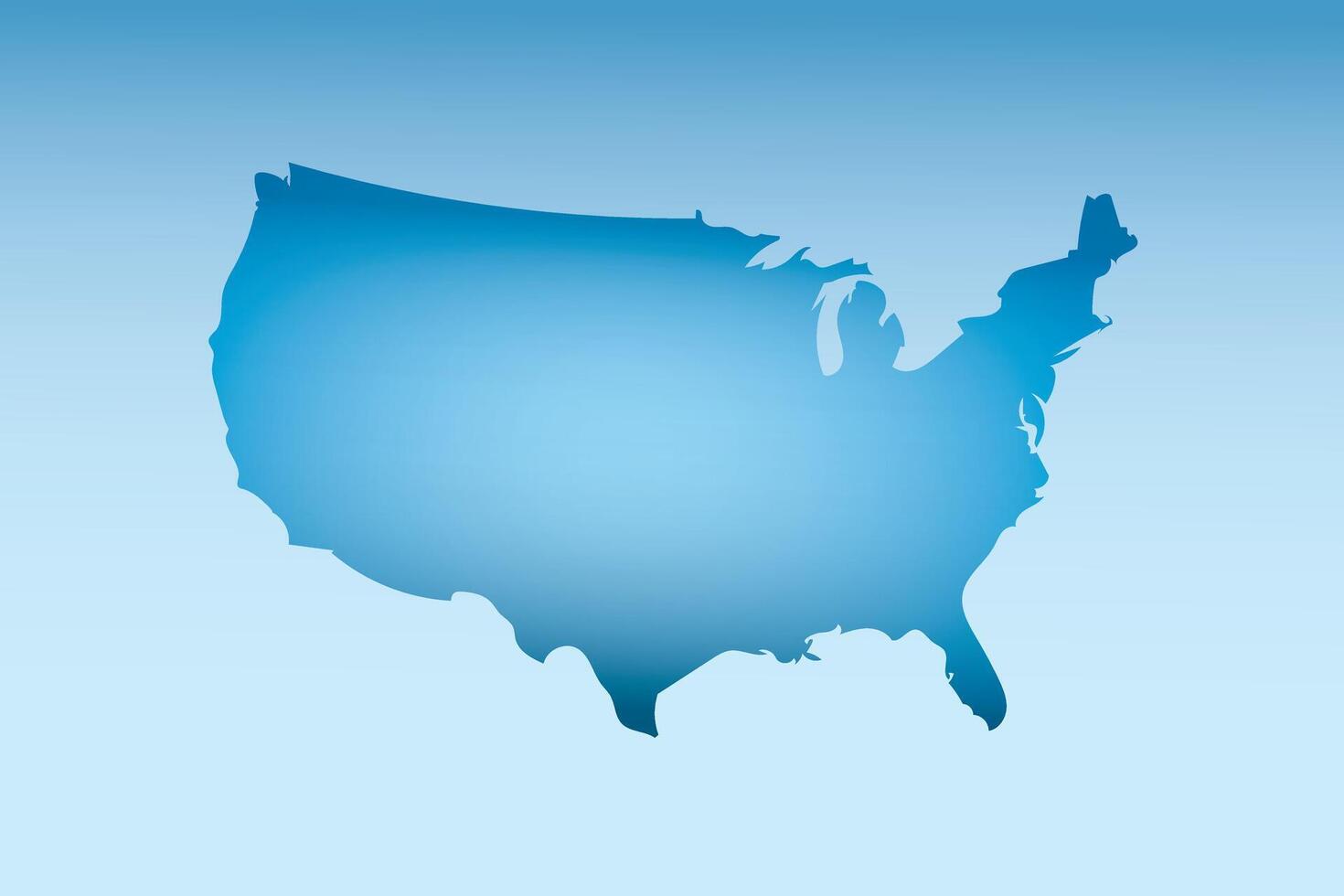 Blue USA map ice with dark and light effect on light background illustration vector