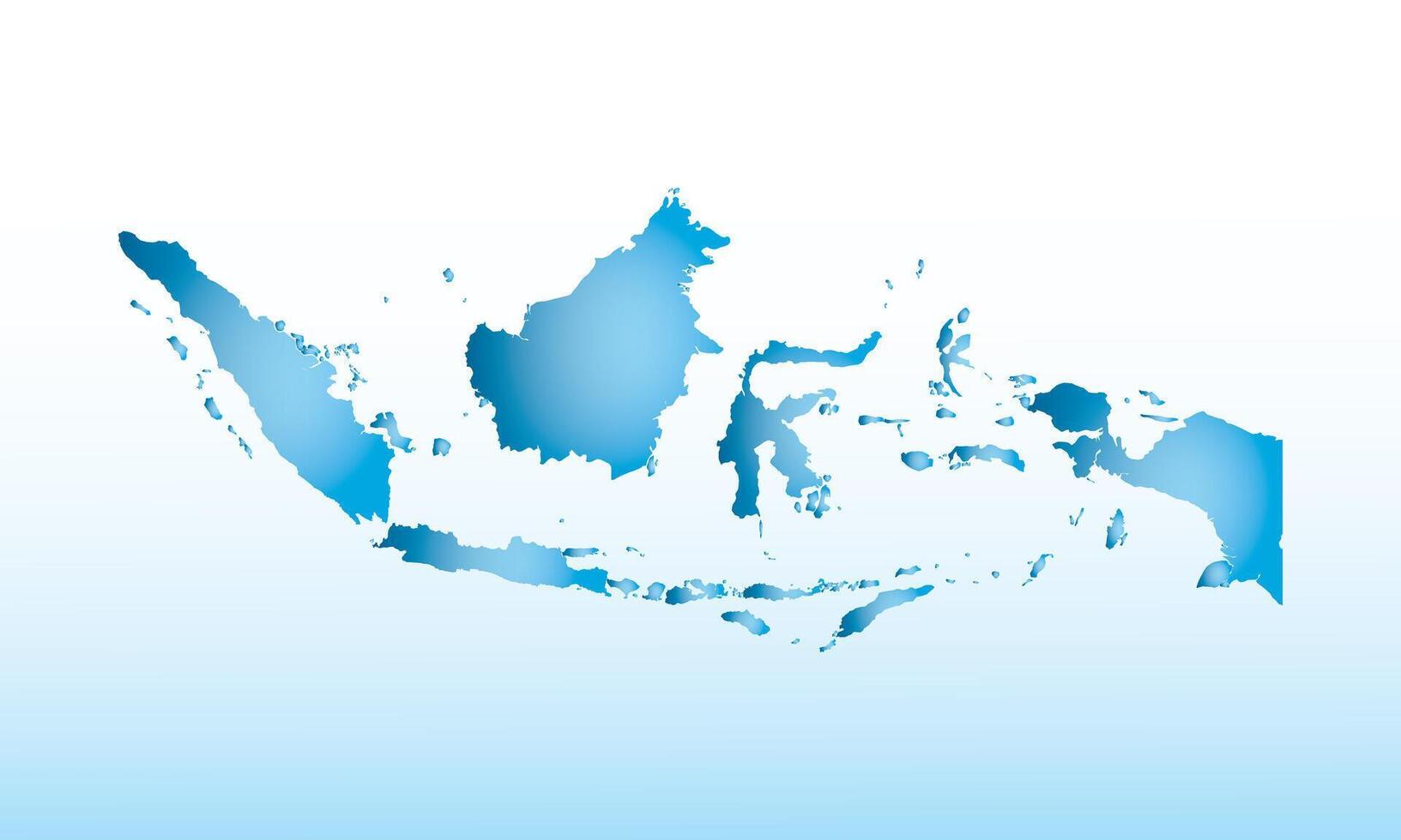 Blue Indonesia map ice with dark and light effect on light background illustration vector